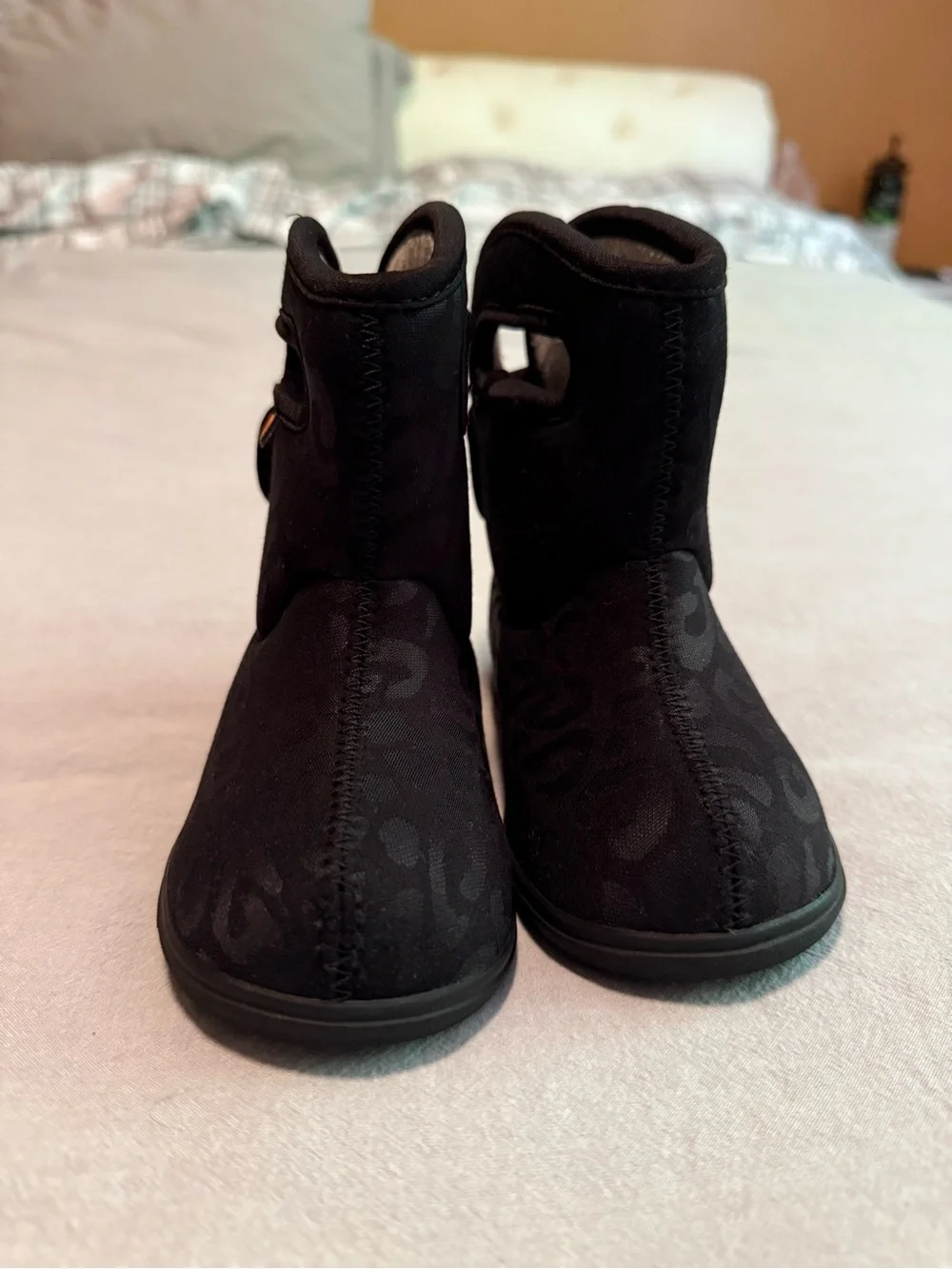 Black Leopard Toddler Bogs